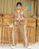 کت شلوار لنین نواردار با شلوار بگ سایز ۶تا۸ سال