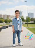 پیراهن لی پسرانه طرح لبخند سایز ۳ تا ۸ سال
