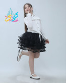 شومیز کراپ جلو گره ای جنس پارچه الیزه سایز ۵تا۱۴سال