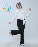 شومیز کراپ جلو گره ای جنس پارچه الیزه سایز ۵تا۱۴سال