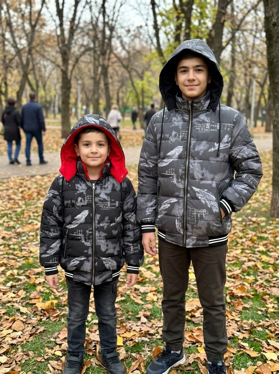 کاپشن پسرانه دو رو سیلیکونی سایز ۸ تا ۱۴ سال